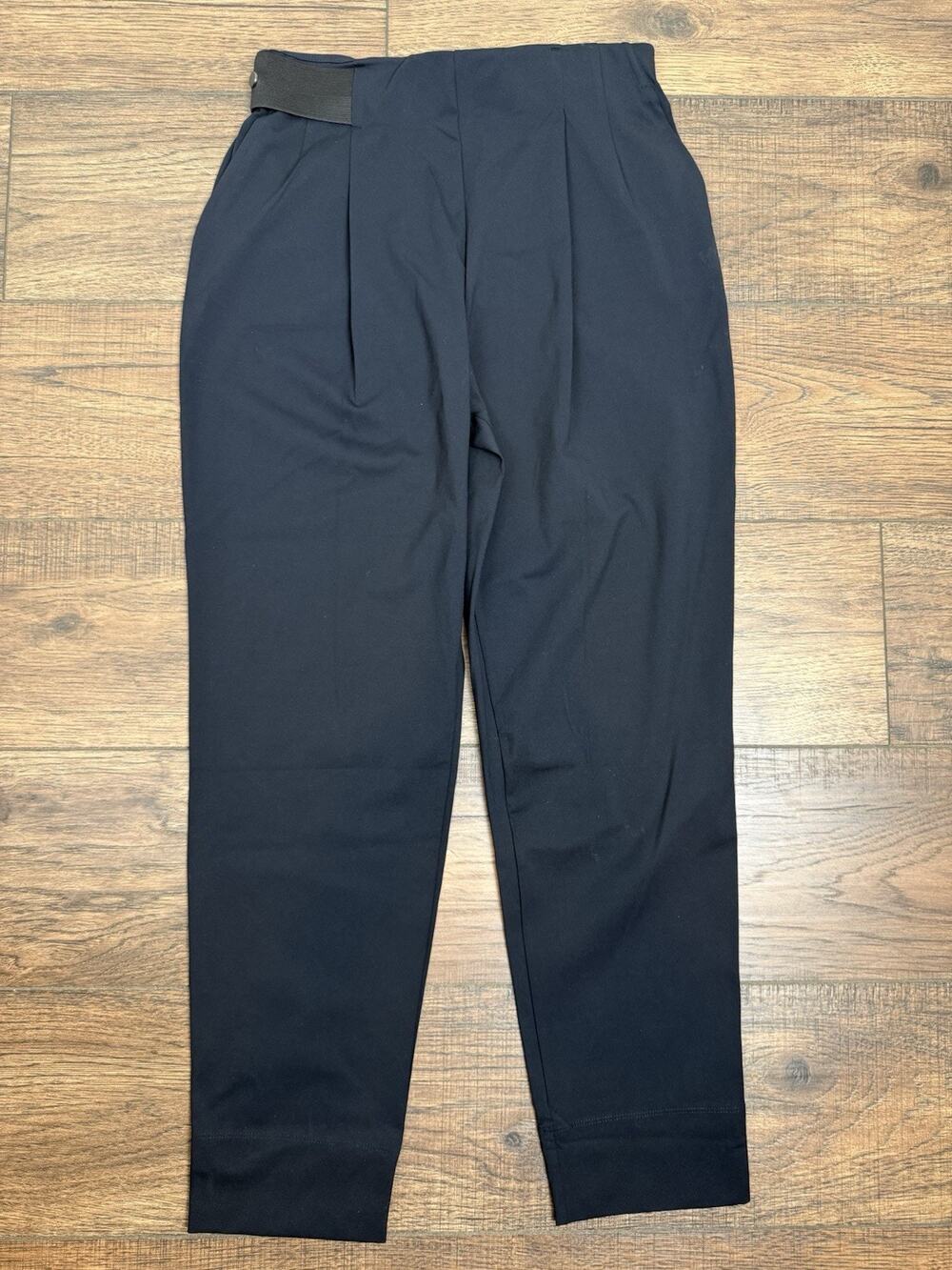 Aday Turn It Up Pants Women’s Medium High Rise Tapered Stretch Navy Blue